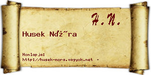 Husek Nóra névjegykártya